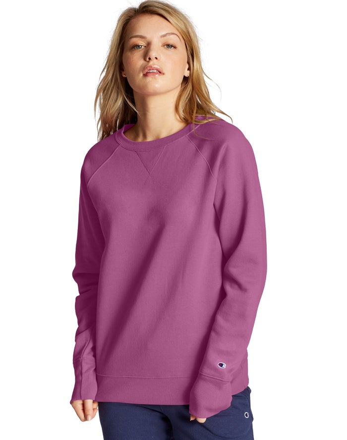 Champion Powerblend Fleece Classic Crew - Naisten Pinkki Collegepaita - Suomi 6948271-WE